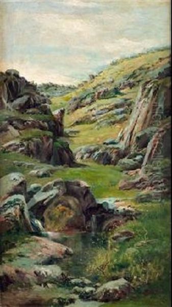 Paisaje Con Rocas Oil Painting by Jose Lupianez y Carrasco