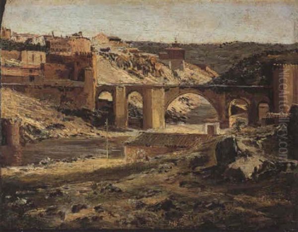 Vista De Toledo Oil Painting by Jose Lupianez y Carrasco