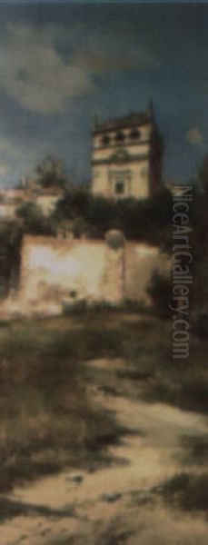 Casona Oil Painting by Jose Lupianez y Carrasco