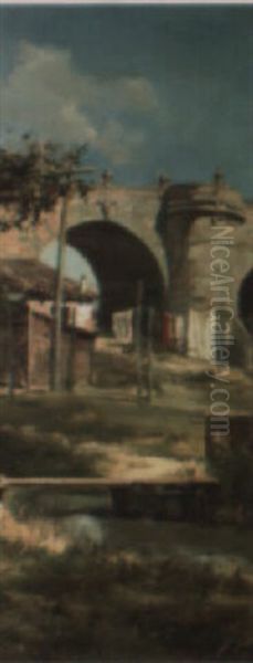 Puente De Toledo Oil Painting by Jose Lupianez y Carrasco