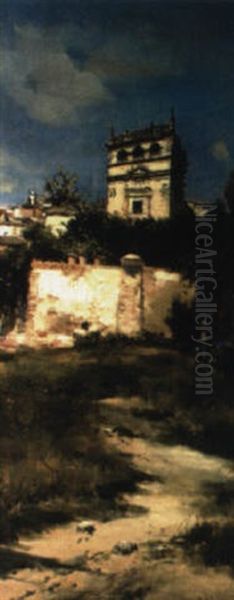 Casona Oil Painting by Jose Lupianez y Carrasco