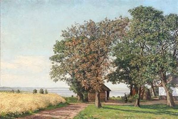 Summer Landscape From Praesto, Denmark Oil Painting by Marie Antoinette Henriette Luplau