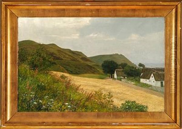 Overlooking A Summer Landscape Near Frederiksvaerk Oil Painting by Marie Antoinette Henriette Luplau