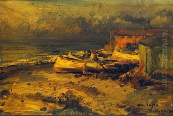 Fishing Boats On A Shore by Alessandro Lupo