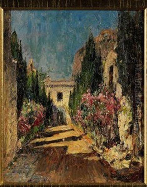 Capri - Ingresso Alla Certosa Oil Painting by Alessandro Lupo