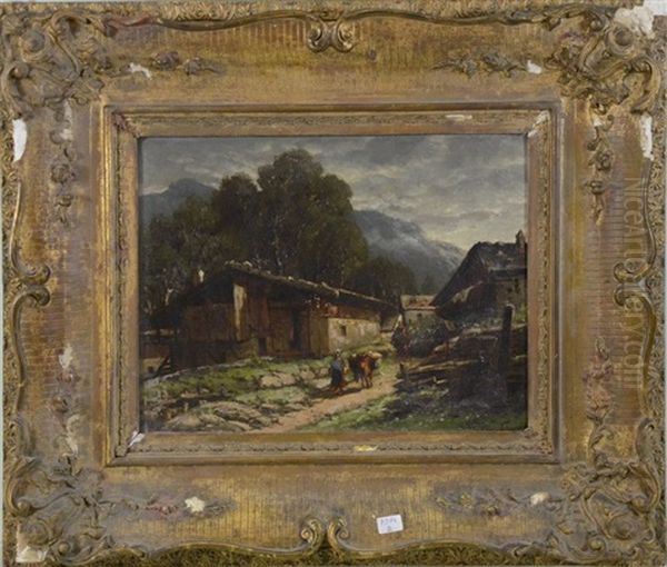 Paysage De Montagne Oil Painting by Gerard Joseph Adrian van Luppen