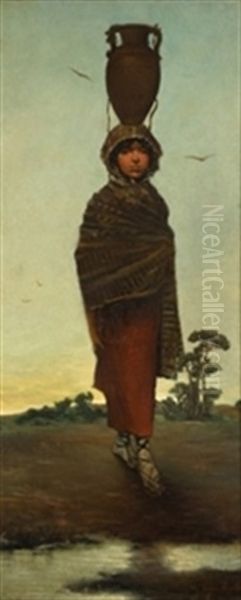 Aguadora Oil Painting by Joaquin Luque Rosello