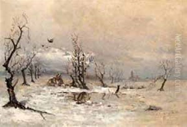 Paisaje Nevado Oil Painting by Joaquin Luque Rosello