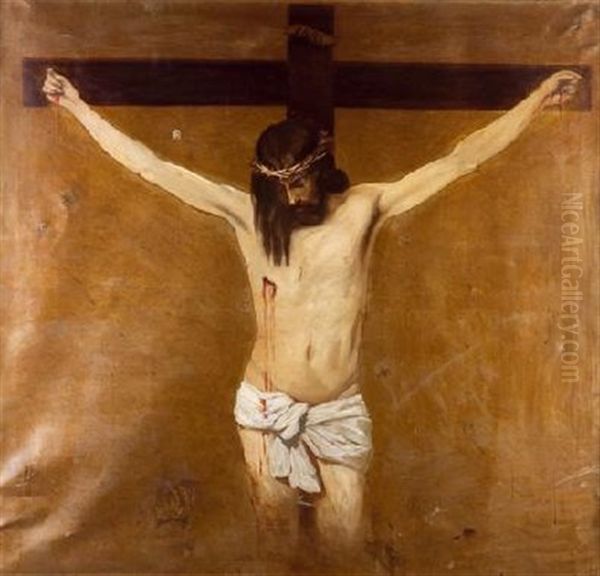 Cristo (after Velazquez) Oil Painting by Joaquin Luque Rosello