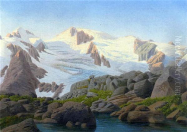 Ewiges Eis Im Fruhling Oil Painting by Rudolf von Luerzer-Zechenthall