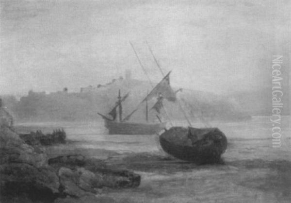 Beached Oil Painting by Henry A. Luscombe