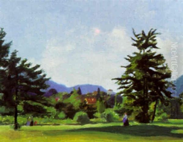 Landschaft Bei Ascona Oil Painting by Otto Luessi