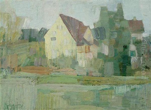 Haus In Kusnacht Oil Painting by Oscar Wilhelm Luethy