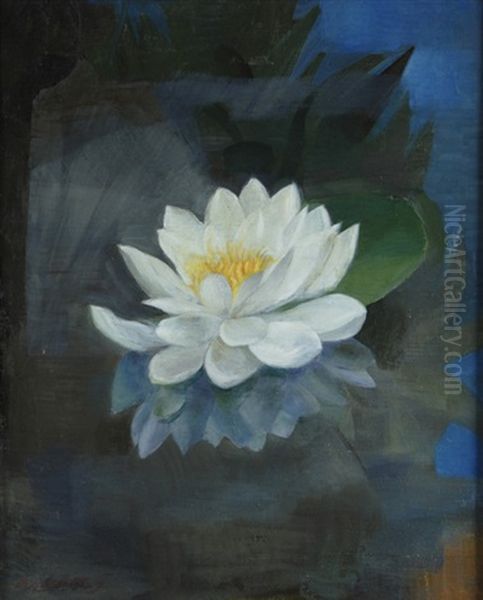 Seerose Oil Painting by Oscar Wilhelm Luethy