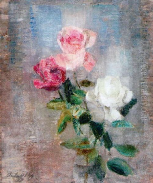 Rosen Oil Painting by Oscar Wilhelm Luethy