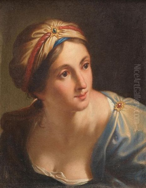 A Sibyl In A Carved Frame Oil Painting by Benedetto Luti