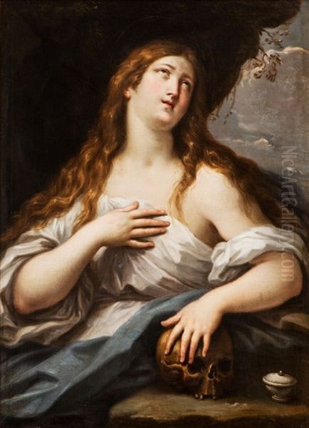 Maria Magdalena Mit Totenschadel Und Salbgefas Oil Painting by Benedetto Luti