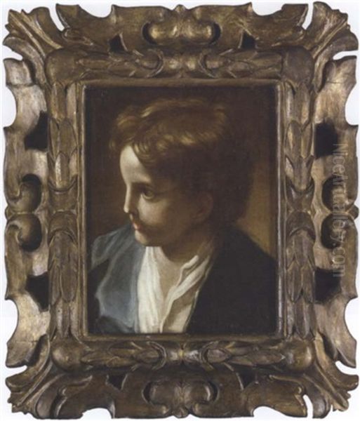 Portrait Of A Young Boy In A Blue Coat, Turned To The Left Oil Painting by Benedetto Luti