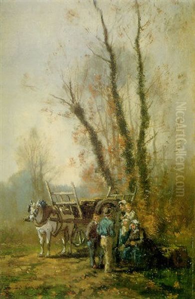 Un Alto En El Camino Oil Painting by Fernand Lutscher