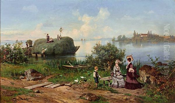 Sommertag Am Chiemsee Oil Painting by Ascan Lutteroth