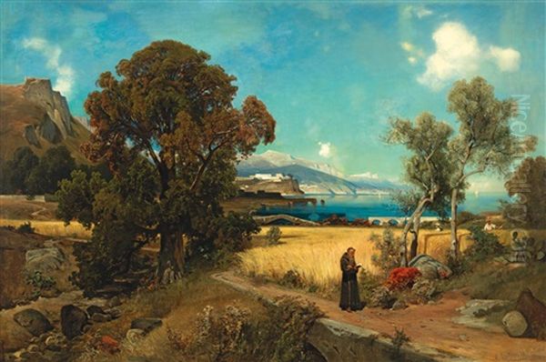 Sicilian Scene Oil Painting by Ascan Lutteroth