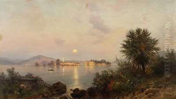 Abend Uber La Malghera Und Isola Bella Oil Painting by Ascan Lutteroth