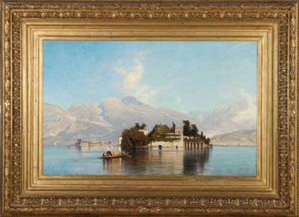 Mittag Uber Isola Bella Und La Malghera Oil Painting by Ascan Lutteroth