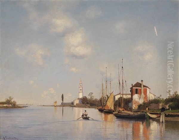 Mazzorbo Bei Venedig Oil Painting by Ascan Lutteroth