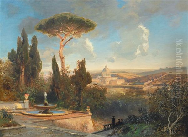 View From Monte Mario On The Vatican Oil Painting by Ascan Lutteroth