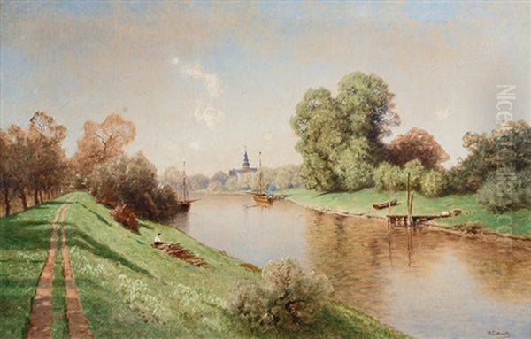 Spring In The Altes Land Oil Painting by Ascan Lutteroth