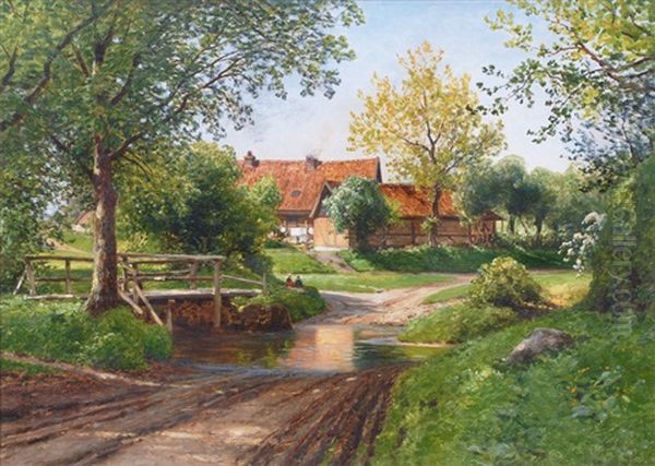 Summer In The Altes Land Oil Painting by Ascan Lutteroth