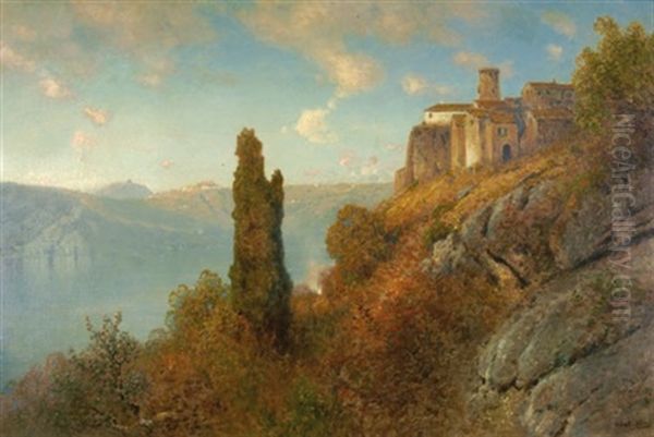 Italienische Landschaft Oil Painting by Ascan Lutteroth