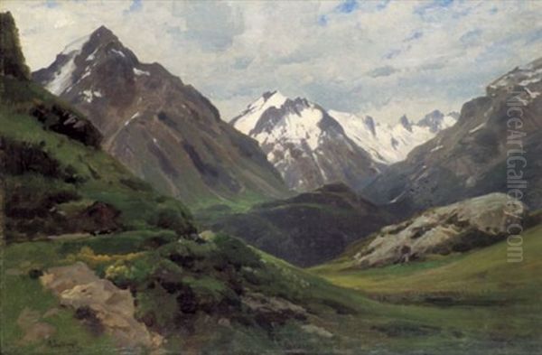 Der Maloja-pass In Den Schweizer Alpen Oil Painting by Ascan Lutteroth