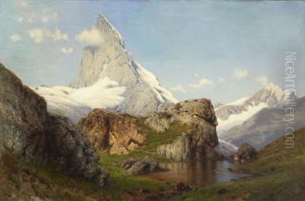 Blick Auf Das Matterhorn Oil Painting by Ascan Lutteroth