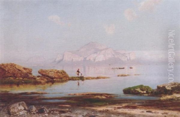 Monte Pellegrino, Palermo Oil Painting by Ascan Lutteroth