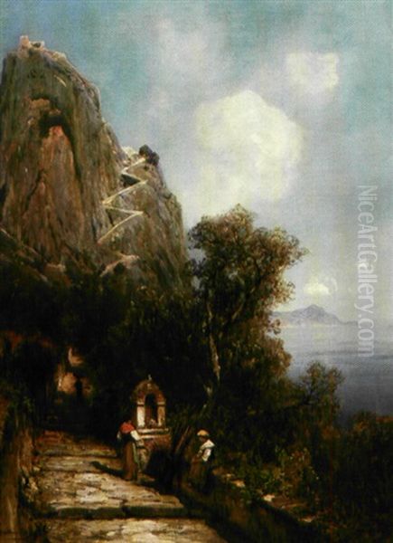 Trappe Op Til Anacapri Oil Painting by Ascan Lutteroth