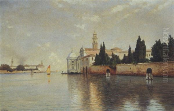 Morgenstimmung Uber Der Lagune Von Venedig Oil Painting by Ascan Lutteroth