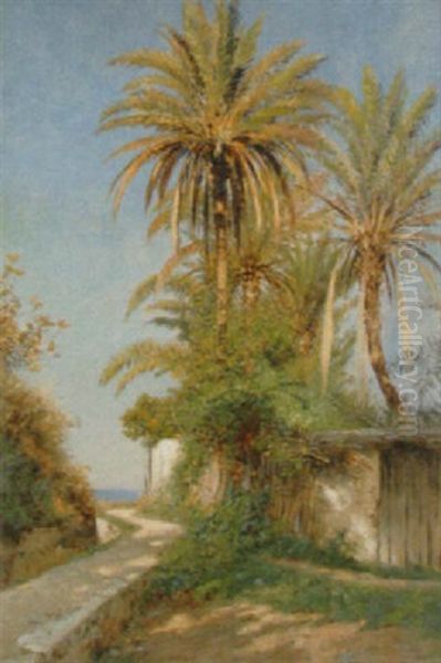 Plame Bei Bordighera Oil Painting by Ascan Lutteroth