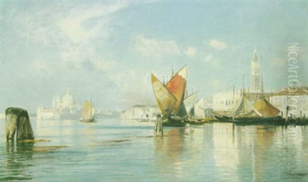 A View Of Venice Oil Painting by Ascan Lutteroth