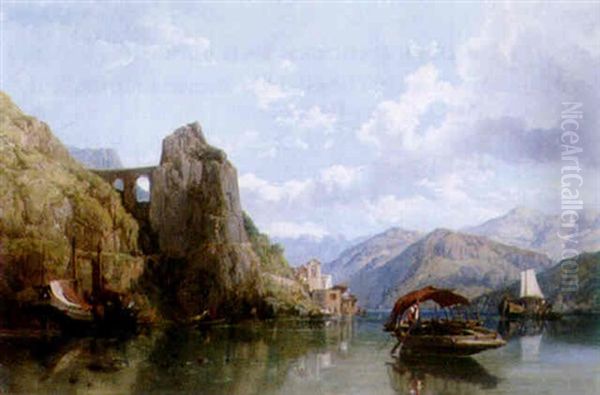 On Lake Como Oil Painting by Ascan Lutteroth