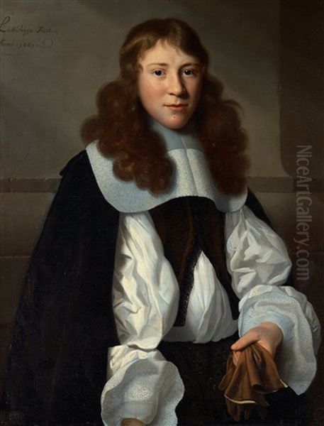 Portrait Of A Young Man With Gloves Oil Painting by Isaac Luttichuys