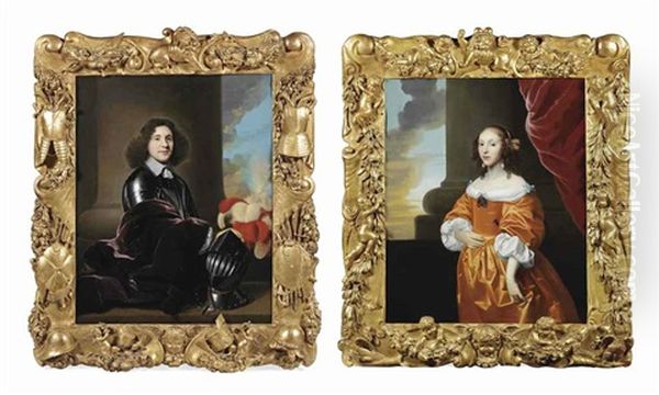 Portrait Of Possibly The Stadholder Of Friesland And Groningen Willem Frederik Van Nasau Dietz (+ Portrait Of Possibly Princess Albertine Agnes Van Oranje-nassau; 2 Works) Oil Painting by Isaac Luttichuys