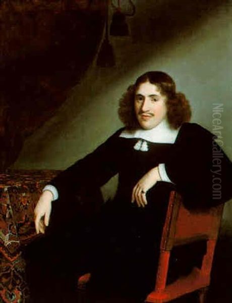 Portrait Of A Man Seated In A Chair Oil Painting by Isaac Luttichuys