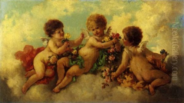 Composizione Con Putti Oil Painting by Charles Augustus Henry Lutyens