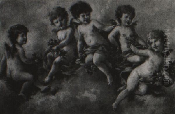 Putti Oil Painting by Charles Augustus Henry Lutyens