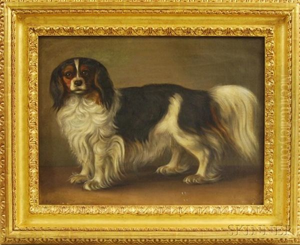 Portrait Of A King Charles Spaniel Oil Painting by N. A. Luetzen