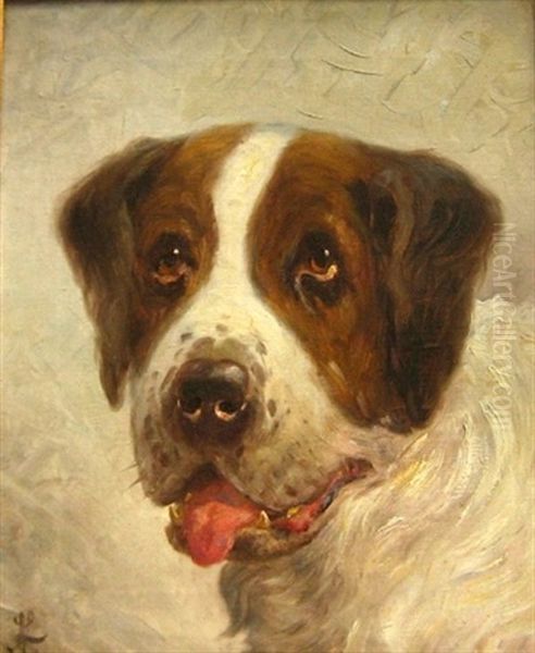 Sankt Bernhards Hund Oil Painting by N. A. Luetzen