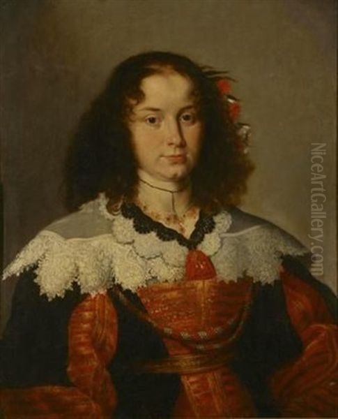 Portrait Of A Young Woman Oil Painting by Frans Luyckx