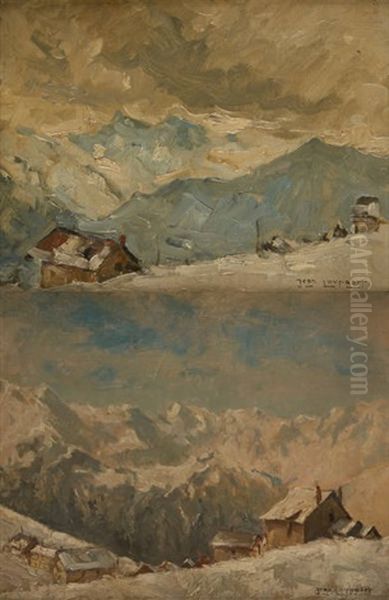 Vues De L'alpe D'huez (2 Works) Oil Painting by Jean Luypaert