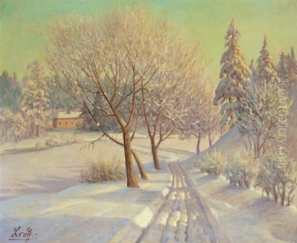 Paysage De Neige Ensoleille Oil Painting by Petr Ivanovich Lvov